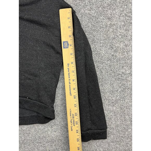 Nollie Sweater Womens Large Black Ribbed Cropped Long Sleeve Scoop Neck Made USA - Picture 5 of 9